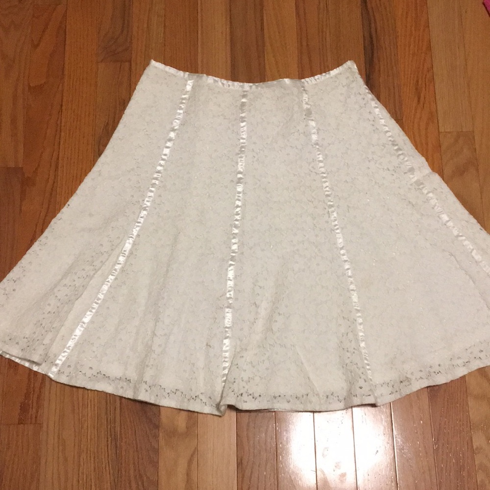 White Floral Lace Skirt